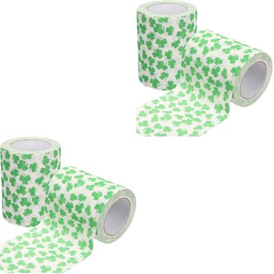 Amosfun 4 Rolls Leaf Pattern Toilet Paper Desktop Roll Paper for Bathroom Leaf Design for Everyday Use
