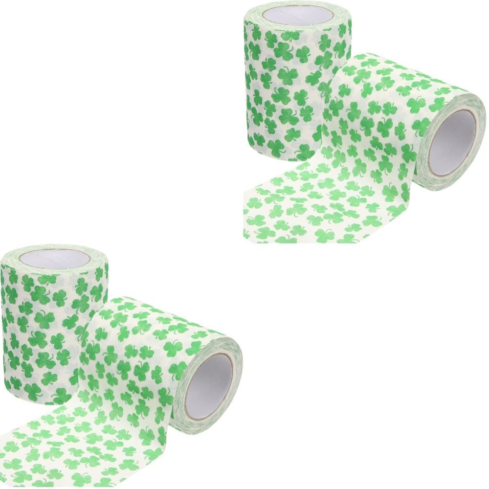 Amosfun 4 Rolls Leaf Pattern Toilet Paper Desktop Roll Paper for Bathroom Leaf Design for Everyday Use