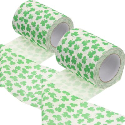 Amosfun 2rolls Prints Toilet Paper Soft Absorbent Bathroom Tissue for Home Hotel Use Creative Pattern Design for Versatile Needs