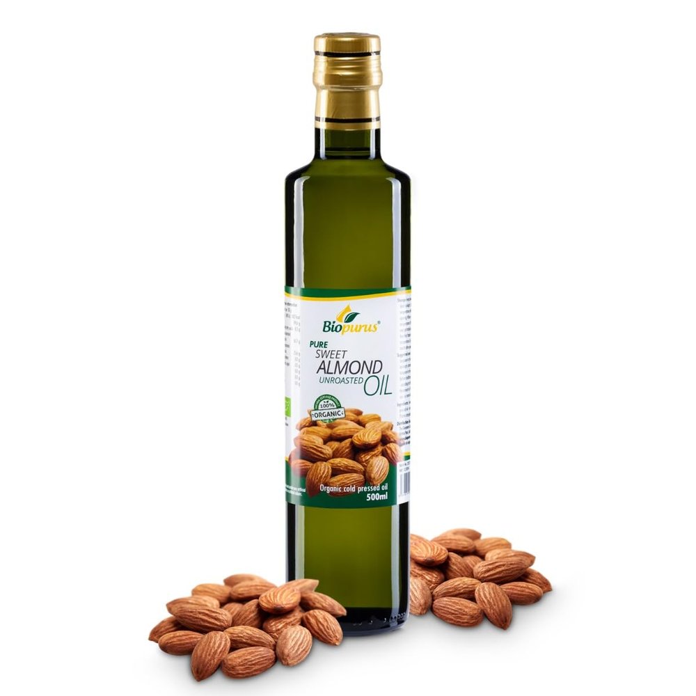 Biopurus Certified Organic Cold Pressed Sweet Unroasted Almond Oil 500ml