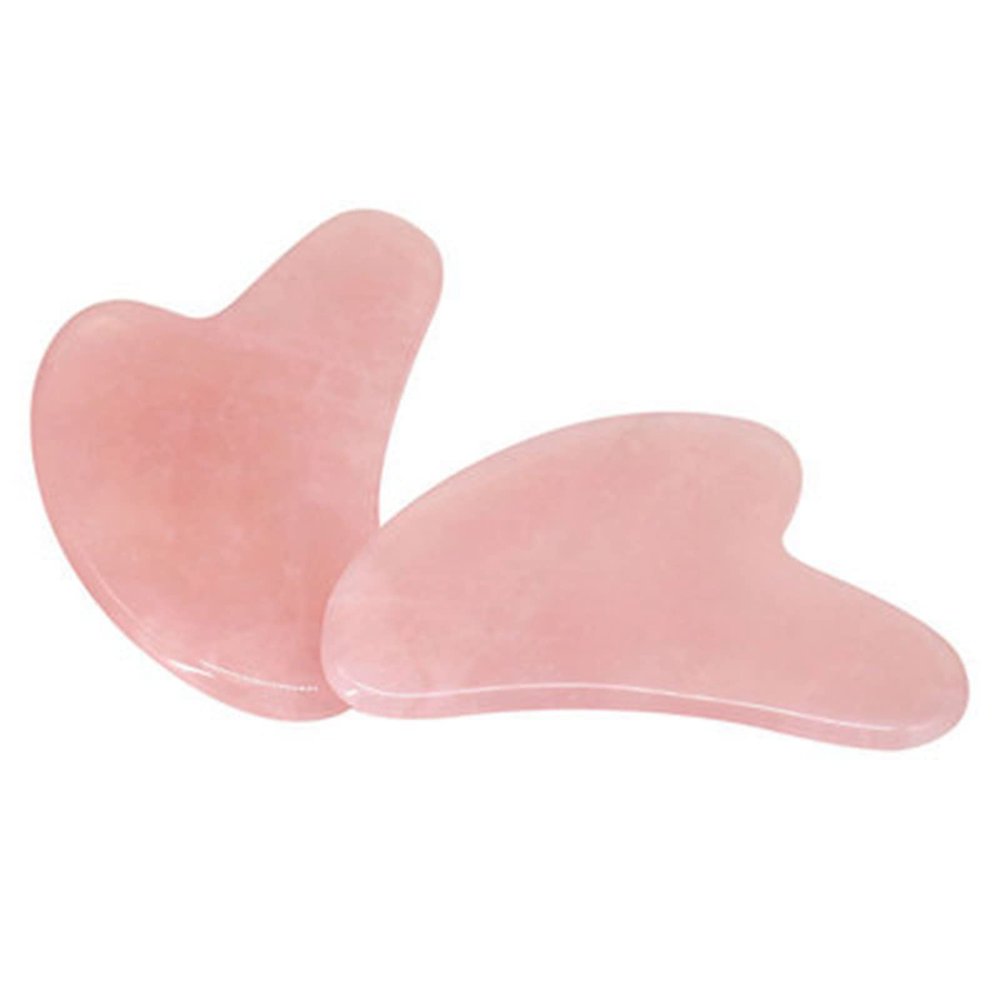 1/5/10PC Natural Pink Rose Quartz Crystal Jade Stone Women Facial Body Guasha Massager Thumb Shape Face Gua Sha Board Tools Gift Natural Amethyst Stone (Color : 10pcs)