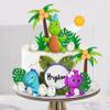 Dinosaur Cake Toppers Clay Dinosaurs Palm Leaves Dinosaur Eggs for Boy Girl Kid Birthday Baby Shower Dinosaur Theme Jungle Party Supplies (Multicolor) view 4