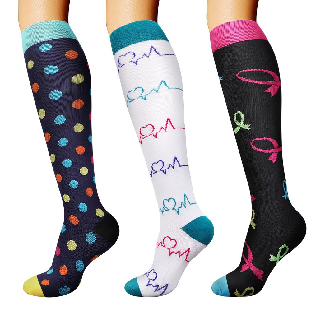 DRESHOW Compression Socks For Men & Women Best Support for Athletic Running Flight Travel Cycling