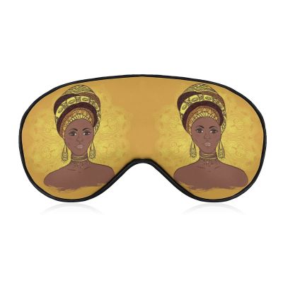 Beautiful African Woman Sleep Mask Soft Blindfold Portable Eye Mask with Adjustable Strap for Men Women
