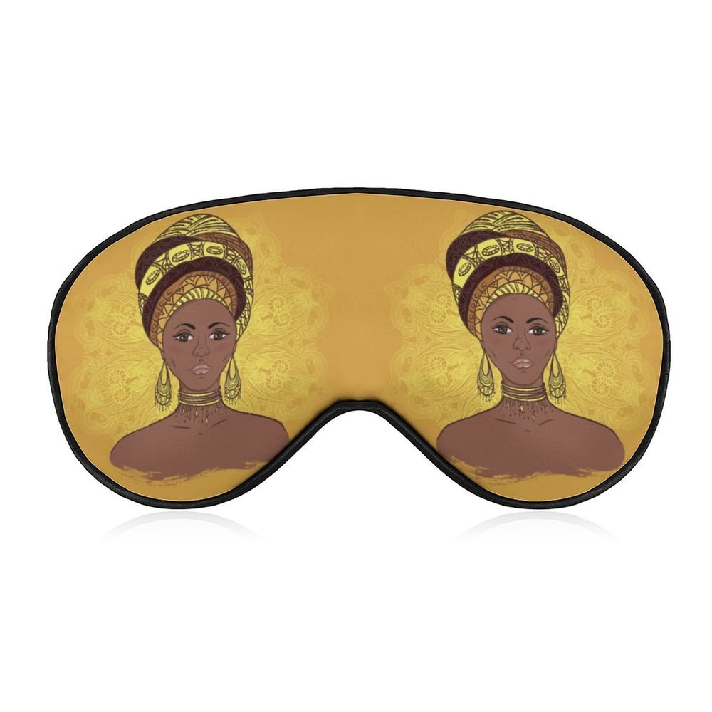 Beautiful African Woman Sleep Mask Soft Blindfold Portable Eye Mask with Adjustable Strap for Men Women