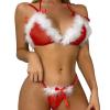 Adult Christmas Pajamas for Couples Christmas Erotic Underwear Womens Sexy Lingerie Open Crotch (Hot Pink-K, One Size) view 1