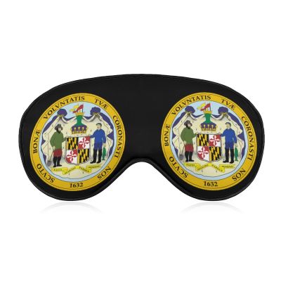 Maryland State Seal Sleep Mask Soft Blindfold Portable Eye Mask with Adjustable Strap for Men Women