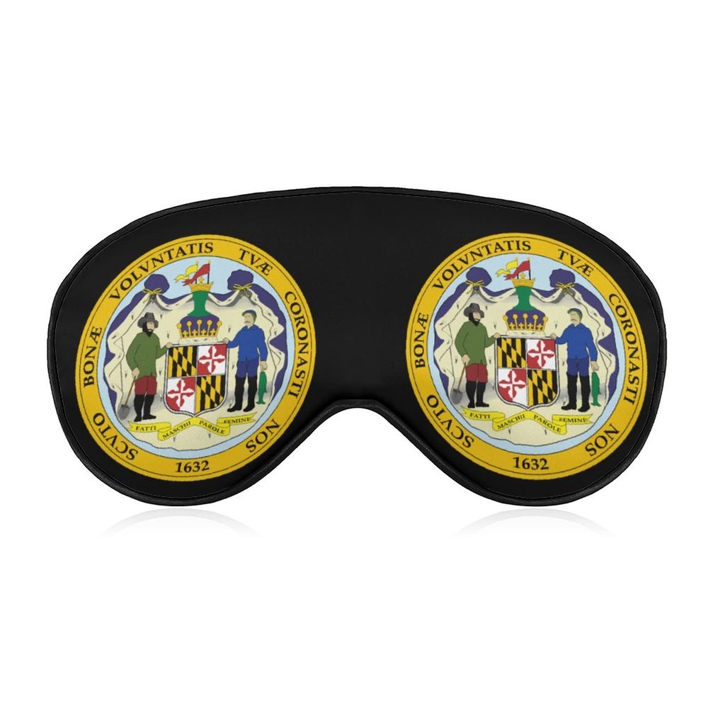 Maryland State Seal Sleep Mask Soft Blindfold Portable Eye Mask with Adjustable Strap for Men Women