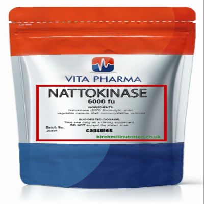 VITA PHARMA Nattokinase 6000FU 365 Capsules, Blood Circulation, Cardiovascular Health, Normal Blood Pressure, Heart & Vascular Function
