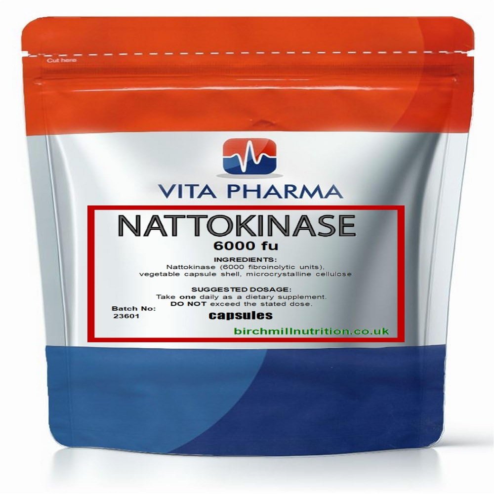 VITA PHARMA Nattokinase 6000FU 365 Capsules, Blood Circulation, Cardiovascular Health, Normal Blood Pressure, Heart & Vascular Function