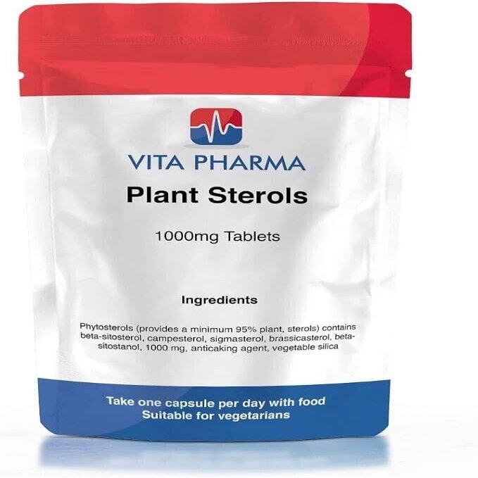 VITA PHARMA Plant Sterols 1000mg 365 Tablets, Healthy Cholesterol Levels, Balanced Lipid Levels, Circulatory Health, Heart Wellness