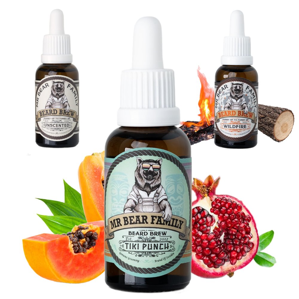 Natural Beard Oil for Men  Scented Beard Moisturiser Oil Contains Hydrating Jojoba + Argan Oils  Nourishing Mens Beards Softener for Healthier Hair Growth (Tikki Punch, 30ml)