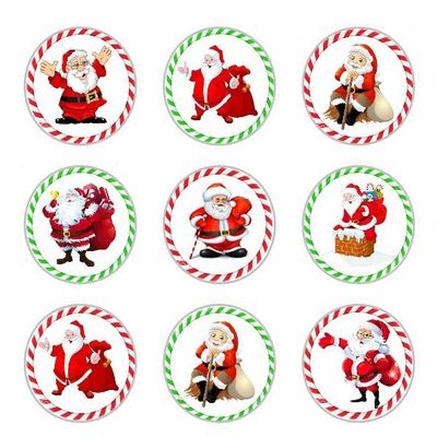24 x Christmas Santa Claus Edible Paper Cupcake Toppers Wafer Cake Xmas Decorations