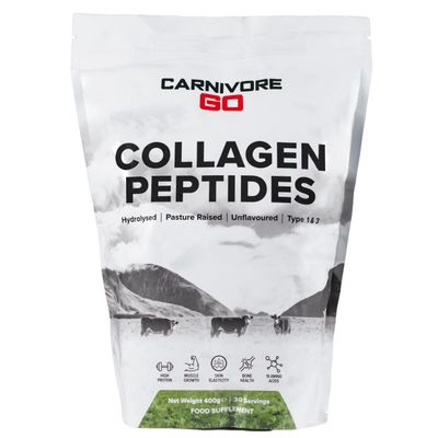 Grass Fed Collagen Peptides Powder for Women and Men, 400mg - Bovine Protein Enriched, High Strength, Hydrolysed Nutritional Supplements with Amino Acids - Supports Joint, Skin, Hair and Gut Health