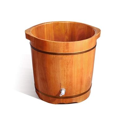 PACUM Bucket For Foot Bath,Sauna Accessories Sauna Bucket Water Bucket,Handmade Wooden Footbath Tubs,Foot Relaxing Barrel Present vision