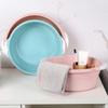 1Pcs Household Wash Basin Foot Basin Tub Vegetable Fruit Dish Tub Multipurpose Washtub for Face Cleansing, Home Kitchen Blue view 4