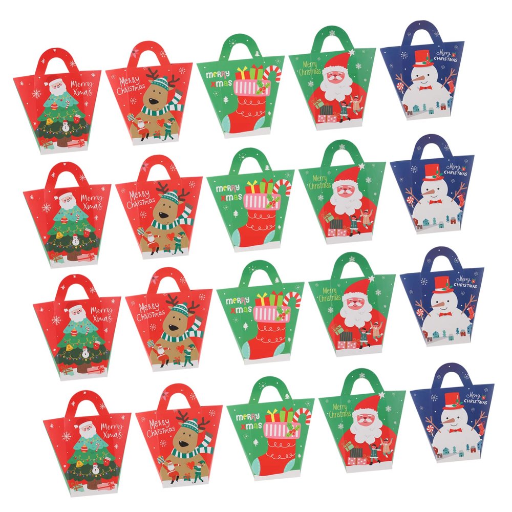 ABOOFAN 20pcs Christmas Candy Box Xmas Snowman Paper Container for Party Favors Holder Holiday Treats