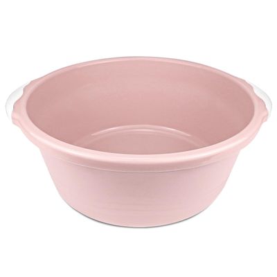 1Pcs Round Wash Basin Plastic Versatile Household Home Wash Basin for Face Cleansing, Home Kitchen Sink Outdoor IndoorMedium Pink
