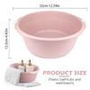 1Pcs Round Wash Basin Plastic Versatile Household Home Wash Basin for Face Cleansing, Home Kitchen Sink Outdoor IndoorMedium Pink view 2