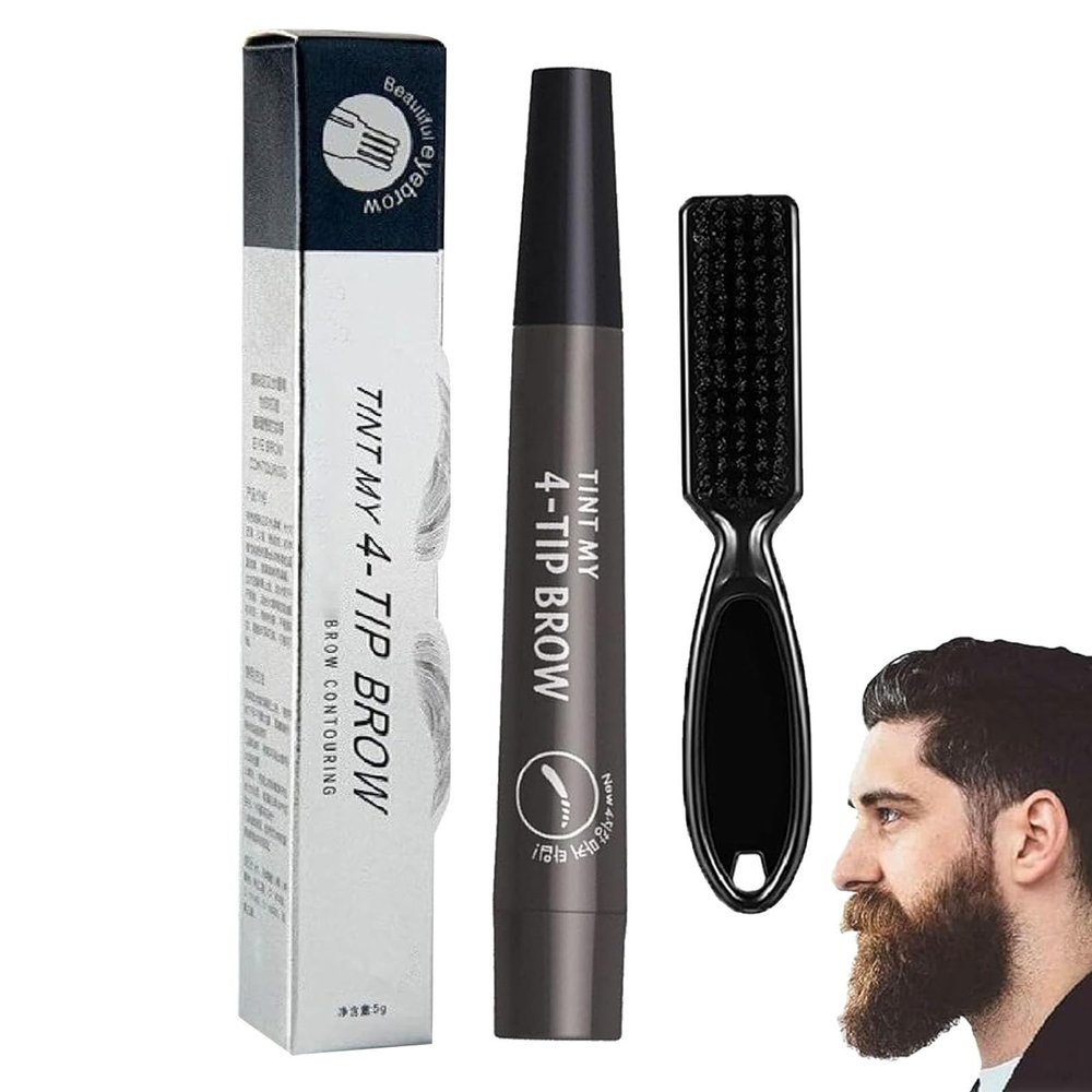Beard Filler - Makeup for Beard Filler , Hair Pencil, Beard Filler for Men, Long Lasting Coverage Beard Makeup, Enhancing Beard Jomewory