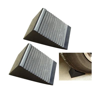 Agashi Curb Ramp, 2 Pack Rubber Wheel Chocks, Stair Buffer Ramp, for Most Tyre Sizes, Non Slip Base Chocks, Helps to Fix the Wheels
