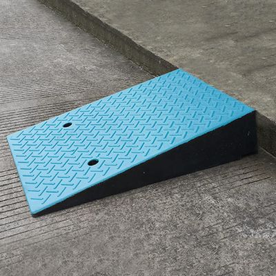 Agashi Rubber Curb Ramp, Heavy Duty Threshold Kerb Ramp for Loading Dock Bike Vehicle Warehouse Driveway Sidewalk Wheelchair, High 10-20Cm/Blue, Black/50 * 80 * 15Cm