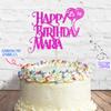 Cakeshop Cake Decoration Pack | Happy Birthday Premium Double Sided Glitter Card Cake Topper Sign & 25g Party Pack of Cake Sugar Sprinkles | Custom Name & Age Cake Decorations (Bright Pink) view 3
