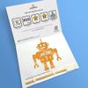 Cakeshop Cake Decoration Pack | Robot Alien Birthday Premium Double Sided Glitter Card Cake Topper & 25g Party Pack of Cake Sugar Sprinkles | Custom Name & Age Cake Decorations (Orange) view 4