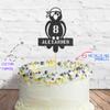 Cakeshop Cake Decoration Pack | Parrot Pirate Premium Double Sided Glitter Card Cake Topper Sign & 25g Party Pack of Cake Sugar Sprinkles | Custom Name & Age Cake Decorations (Black) view 2