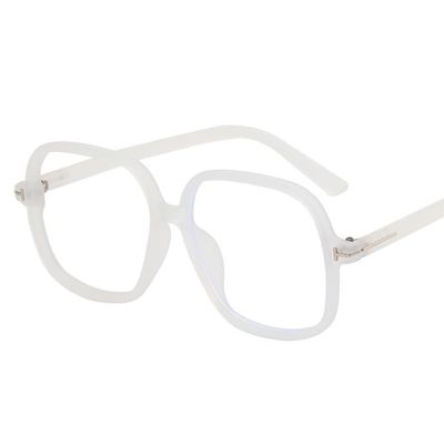 PARWANA Oversized Retro Blue Light Blocking Reading Glasses Anti UV Large HD Computer Readers Eyewear Square Flat Light Mirror (Color : Sand-clear, Size : +250)