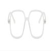 PARWANA Oversized Retro Blue Light Blocking Reading Glasses Anti UV Large HD Computer Readers Eyewear Square Flat Light Mirror (Color : Sand-clear, Size : +250) view 2