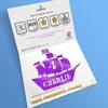 Cakeshop Cake Decoration Pack | Pirate Ship Birthday Premium Double Sided Glitter Card Cake Topper & 25g Party Pack of Cake Sugar Sprinkles | Custom Name & Age Cake Decorations (Purple) view 4