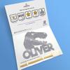 Cakeshop Cake Decoration Pack | T-Rex Dinosaur Birthday Premium Double Sided Glitter Card Cake Topper Sign & 25g Party Pack of Cake Sugar Sprinkles | Custom Name Cake Decorations (Dark Silver) view 4