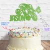 Cakeshop Cake Decoration Pack | Monster Truck Birthday Premium Double Sided Glitter Card Cake Topper & 25g Party Pack of Cake Sugar Sprinkles | Custom Name & Age Cake Decorations (Green) view 3