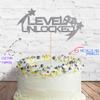 Cakeshop Cake Decoration Pack | Gaming Controller Theme Premium Double Sided Glitter Card Cake Topper Sign & 25g Party Pack of Cake Sugar Sprinkles | Custom Age Cake Decorations (Dark Silver) view 2