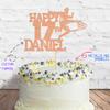 Cakeshop Cake Decoration Pack | Football Birthday Theme Premium Double Sided Glitter Card Cake Topper & 25g Party Pack of Cake Sugar Sprinkles | Custom Name & Age Cake Decoration (Rose Gold) view 2