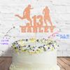 Cakeshop Cake Decoration Pack | Football Birthday Theme Premium Double Sided Glitter Card Cake Topper & 25g Party Pack of Cake Sugar Sprinkles | Custom Name & Age Cake Decoration (Rose Gold) view 2
