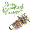 Fully Custom Premium Double Sided Glitter Card Cake Topper Sign & 25g Party Pack of Cake Sugar Sprinkles for your Celebration | Birthday, Anniversary, Leaving Cake Decoration (Green) view 1