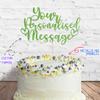 Fully Custom Premium Double Sided Glitter Card Cake Topper Sign & 25g Party Pack of Cake Sugar Sprinkles for your Celebration | Birthday, Anniversary, Leaving Cake Decoration (Green) view 2