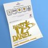 Cakeshop Cake Decoration Pack | Football Birthday Theme Premium Double Sided Glitter Card Cake Topper & 25g Party Pack of Cake Sugar Sprinkles | Custom Name & Age Cake Decoration (Gold) view 4