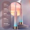 AJELU Pink & Blue Gradient Rechargeable Sonic Electric Toothbrush for Adults, 5 Modes with Smart Timer, 8 Replacement Brush Heads Soft Bristles, High Vibration, Perfect for Home, Travel, Gift view 2