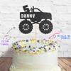Cakeshop Cake Decoration Pack | Monster Truck Theme Premium Double Sided Glitter Card Cake Topper & 25g Party Pack of Cake Sugar Sprinkles | Custom Name & Age Cake Decorations (Black) view 2