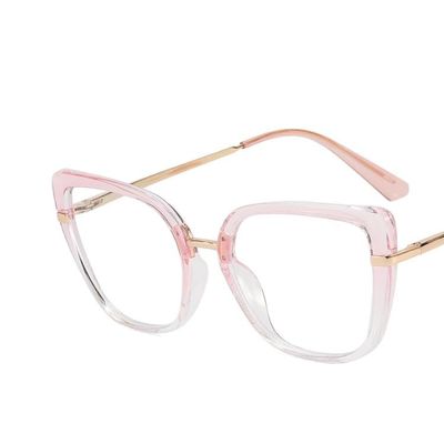 PARWANA Large Fashion Reading Glasses for Women Clear Vision Computer Readers Blue Light Blocking Oversized Flat Light Mirror (Color : Pink, Size : +100)