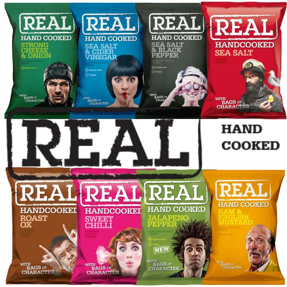 Real Crisps Create Your Own Mixed Case | 24x35g - 6x35g each of your 4 selected flavours.