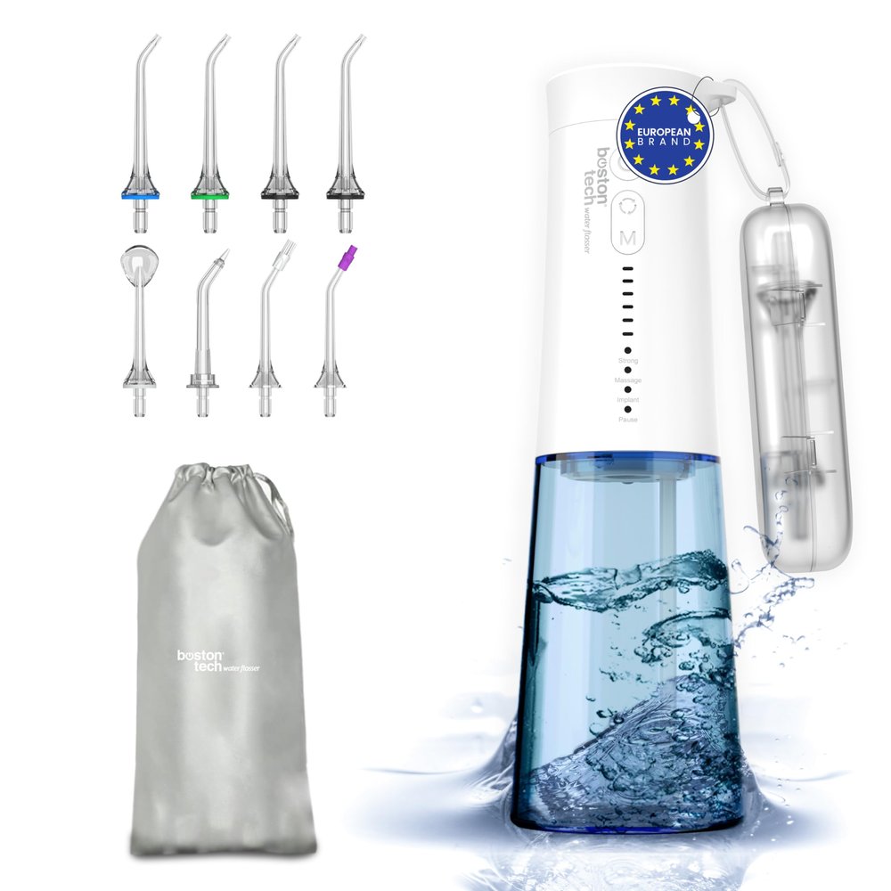 Cordless Water Flosser for Teeth  Aquapik UltraCare ONE | 4 Modes & 6 Pressure Levels | 250ml Tank & USB Rechargeable | 8 Nozzles | for Implants, Braces & Gum Health | European Brand