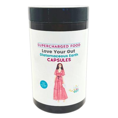 Love Your Gut Diatomaceous Earth Capsules  120 Pills  Pure Food Grade Silica for Gut Cleanse & Detox  High in Iron for Energy & Tiredness  Formulated by Clinical Nutritionist Lee Holmes