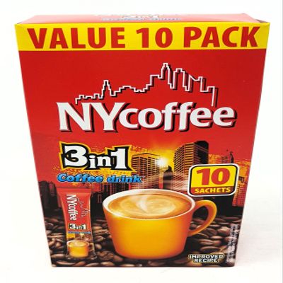 NY Coffee 3in1 Coffee Sachets 140g (10 Pack) - Box of 10 (Total 100 Sachets)