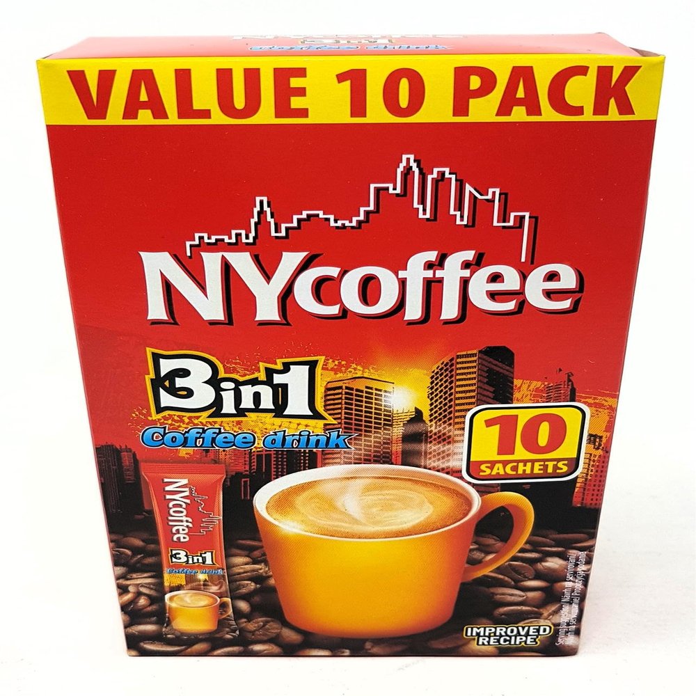 NY Coffee 3in1 Coffee Sachets 140g (10 Pack) - Box of 10 (Total 100 Sachets)
