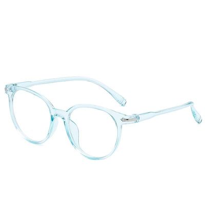 PARWANA Stylish Round Computer Readers Blue Light Blocking Reading Glasses Eyewear Oversized Clear Vision Flat Light Mirror (Color : Clear-blue, Size : +0.00)
