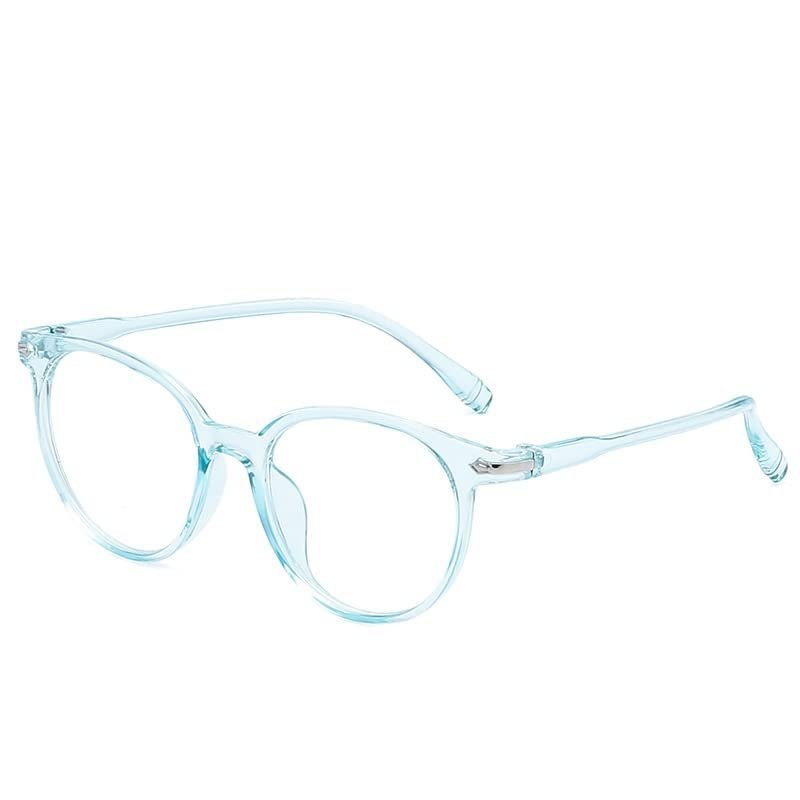 PARWANA Stylish Round Computer Readers Blue Light Blocking Reading Glasses Eyewear Oversized Clear Vision Flat Light Mirror (Color : Clear-blue, Size : +0.00)